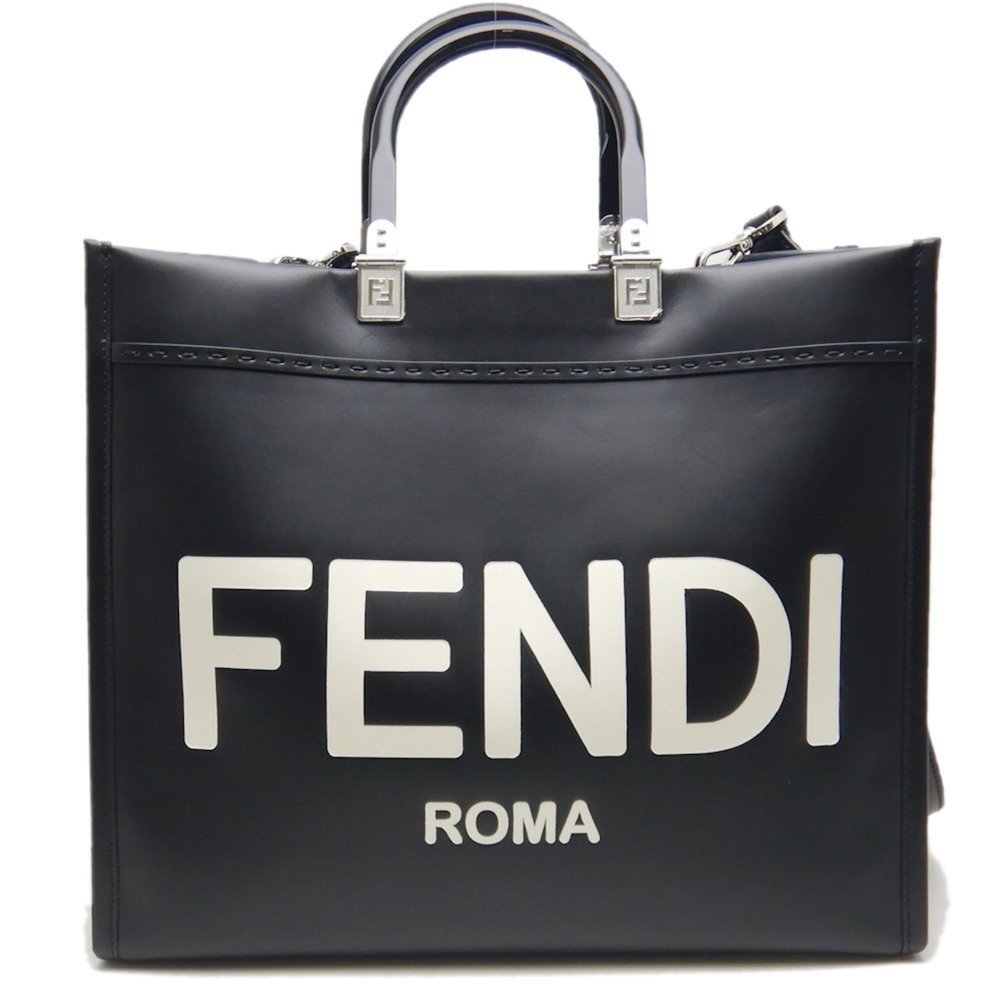 FENDI Sunshine Medium Tote Bag Calf Black - Picture 10 of 10